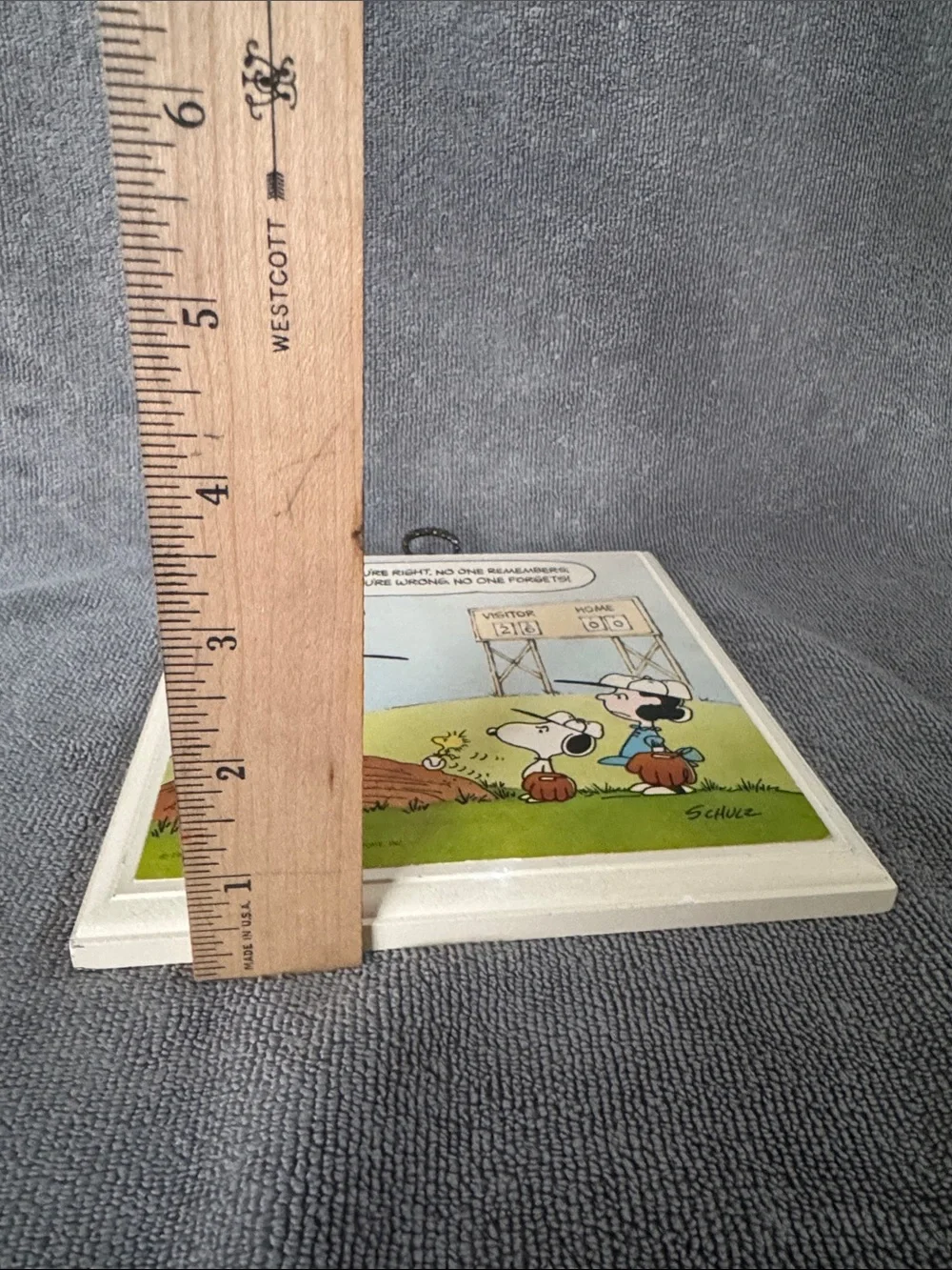 Peanuts Charlie Brown Baseball Wall Plaque - White Frame